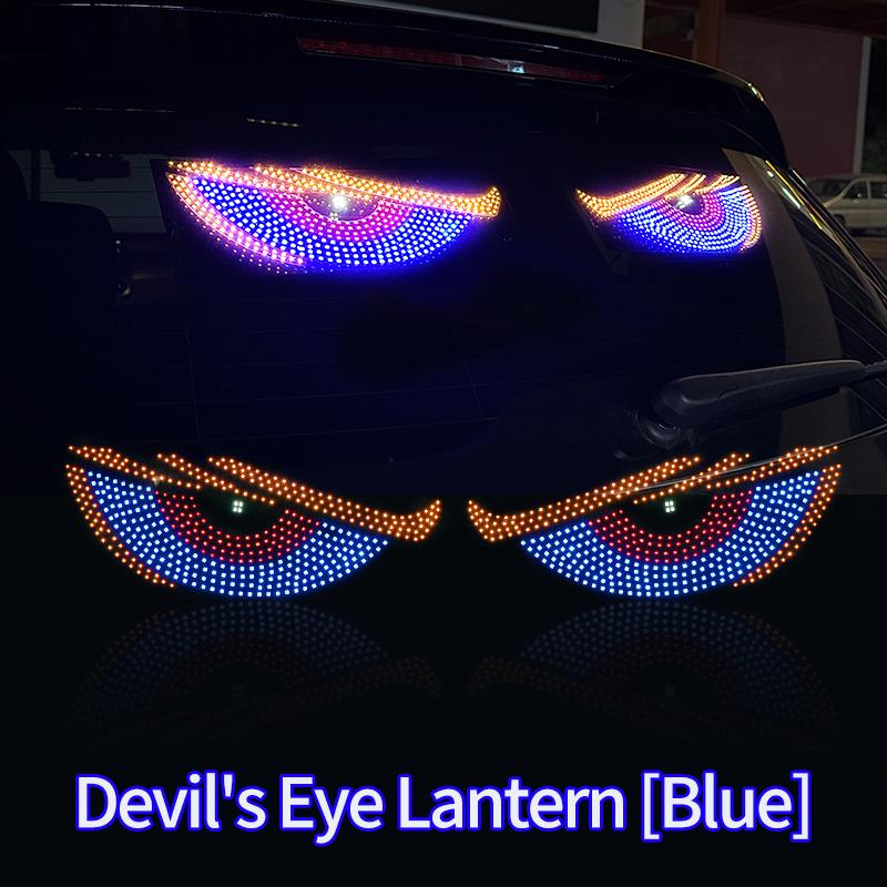 

Новый автомобильный динамический световой сигнал Devil s Eye, автомобильная наклейка, светодиодный дисплей, переднее и заднее лобовое стекло грузовика, предупреждающий световой сигнал синий