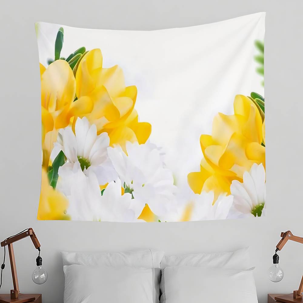 Rose Daisy Tapestry Wall Hanging Tapestry Art Deco Blanket Curtain Hanging At Home Bedroom Living Room Decor