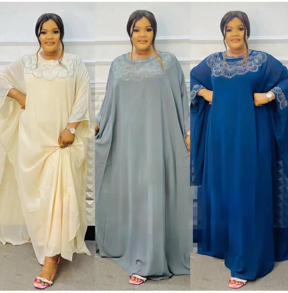 Afrikanisches Chiffon-Zweiteiler-Kleidset für Damen in Übergröße