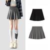 Grey Pleated Skirt for Women Spring Autumn Lightweight Slimming High-Waisted A-line Short Skirt Casual All-match Versatile JK Preppy Skirt