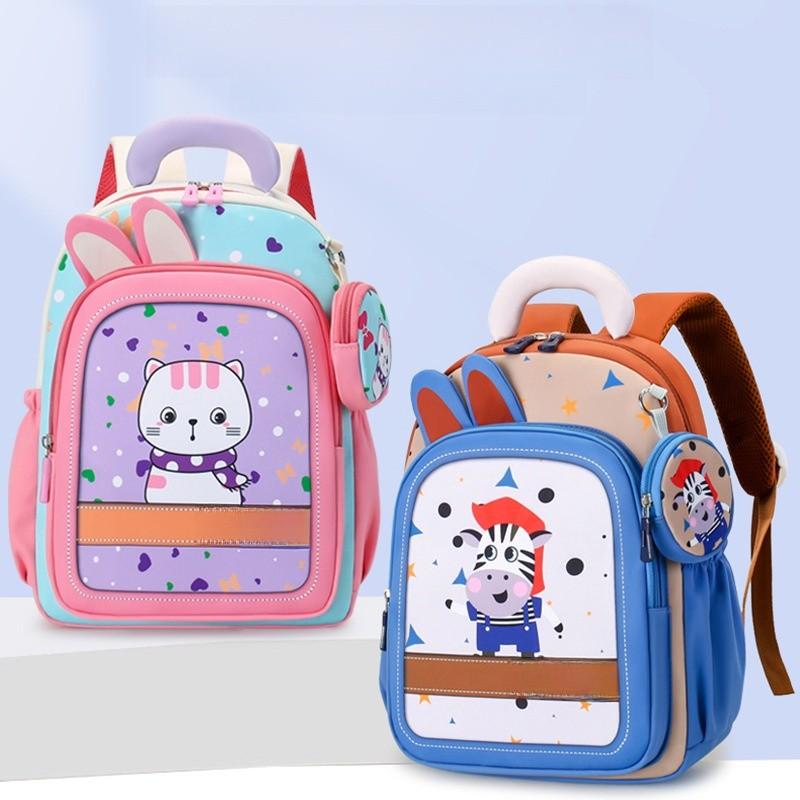 Cartoon Kids Backpack With Nylon Material And Ergonomic Shoulder Straps For School Use