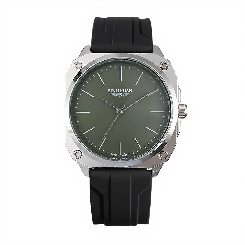 JYL Men's Watch Simple Quartz Daily Wear Leather Strap