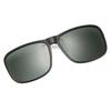 Clip Polarized Sunglasses Square Men Clip On Glasses Flip-up Frames Sunglasses Covers Blue Night Vision Color Lens 2024