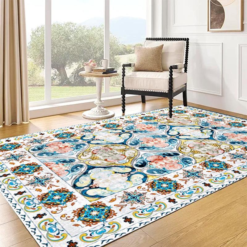 Klassisk Europeisk Tryckt Matta för Vardagsrum Heminredning Sovrum Kök Halkfria Mattor Områdesgolvmatta Tvättbara Mattor