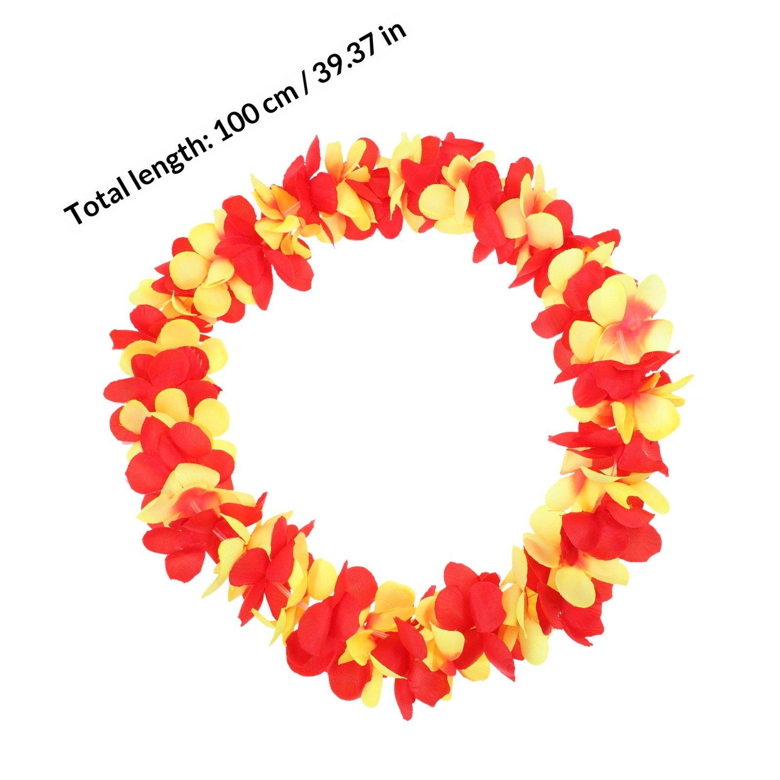 

1Set Floral Wreaths Set Elegant Sweet Design Lightweight Bright Color Fade Resistant Hawaiian Leis for Luau Party Beach Wedding