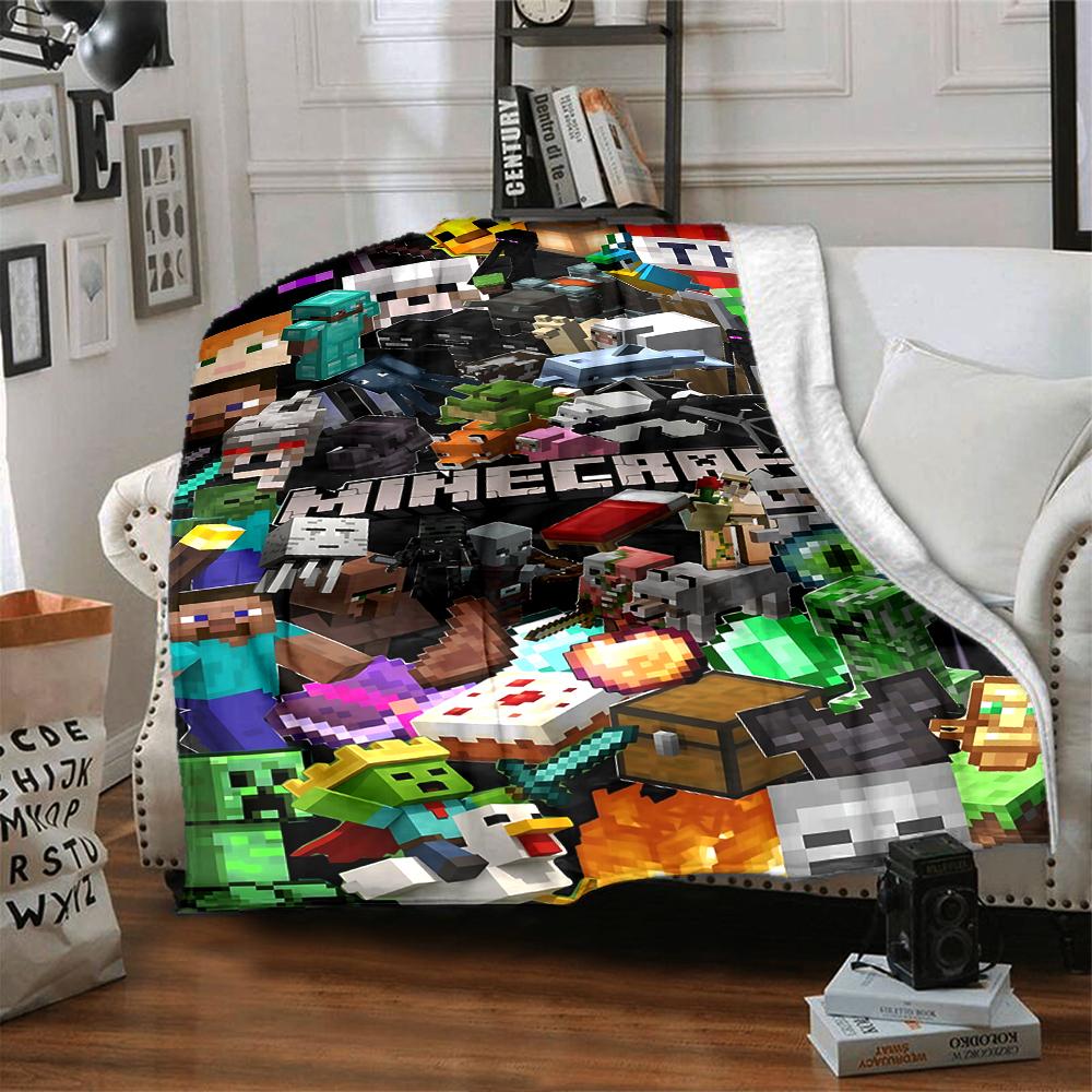 Minecraft Adventure Blocks Blanket Soft Throw Blanket For Home Bedroom Bed Sofa Travel Office Solid Christmas Blanket