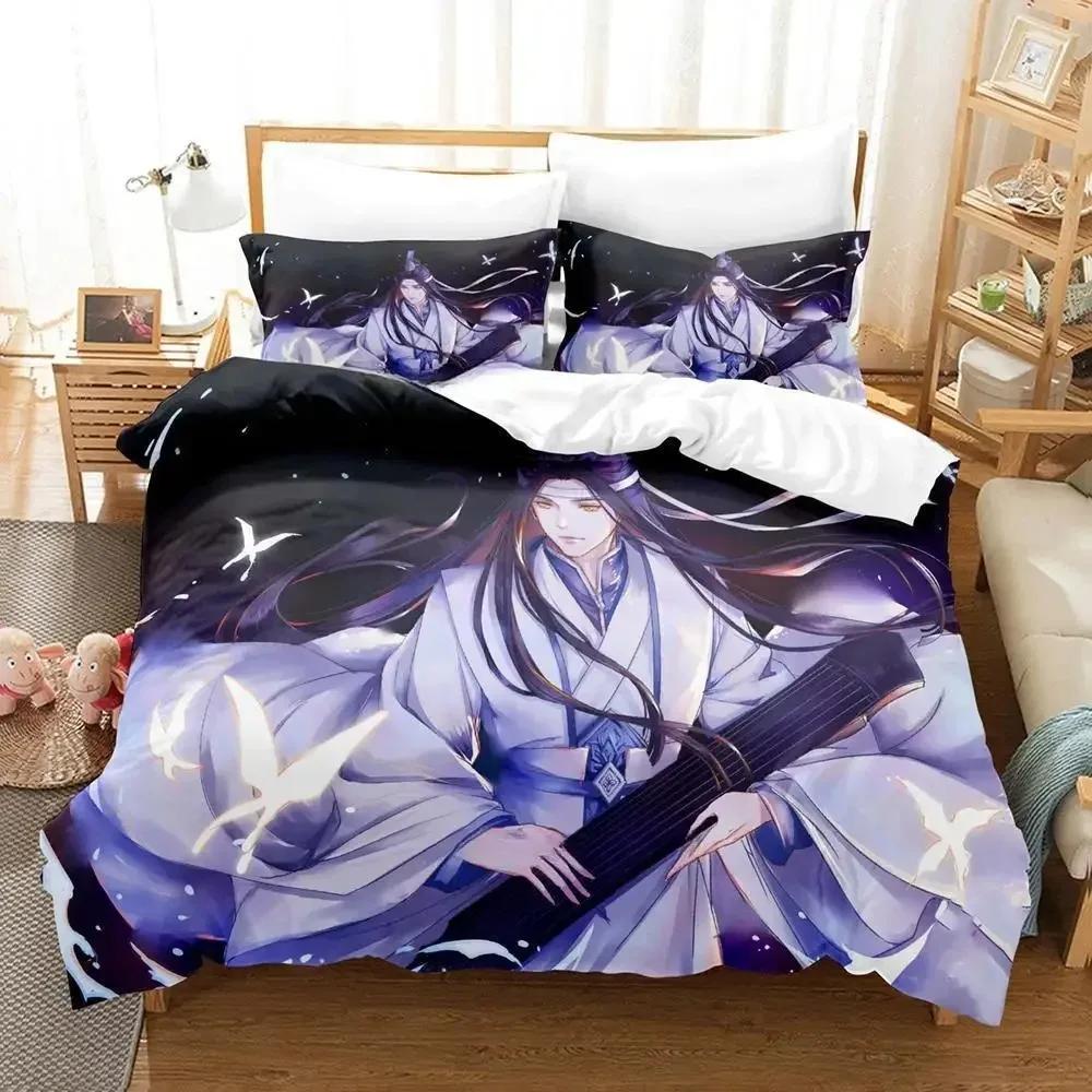 Nytt Mo Dao Zu Shi The Grandmaster of Demonic Cultivation Sängkläder Anime Tre-delat set Vuxen Barn Sovrum Påslakan Set