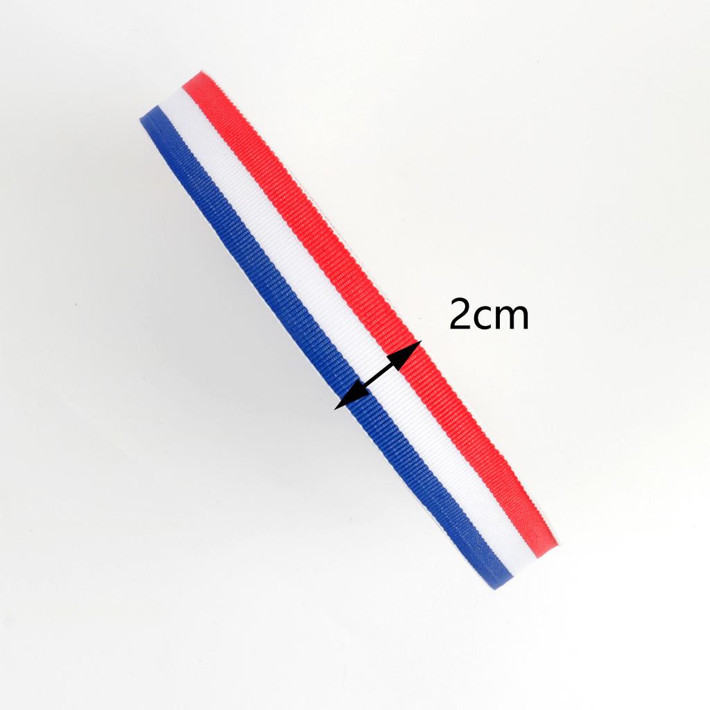 Czerwona, Biała i Niebieska Kolorowa Wstążka DIY Czerwona, Biała i Szafirowo-Niebieska Trójkolorowa Kolorowa Taśma z Pączkami Granatowa Taśma Ręcznie Robiona