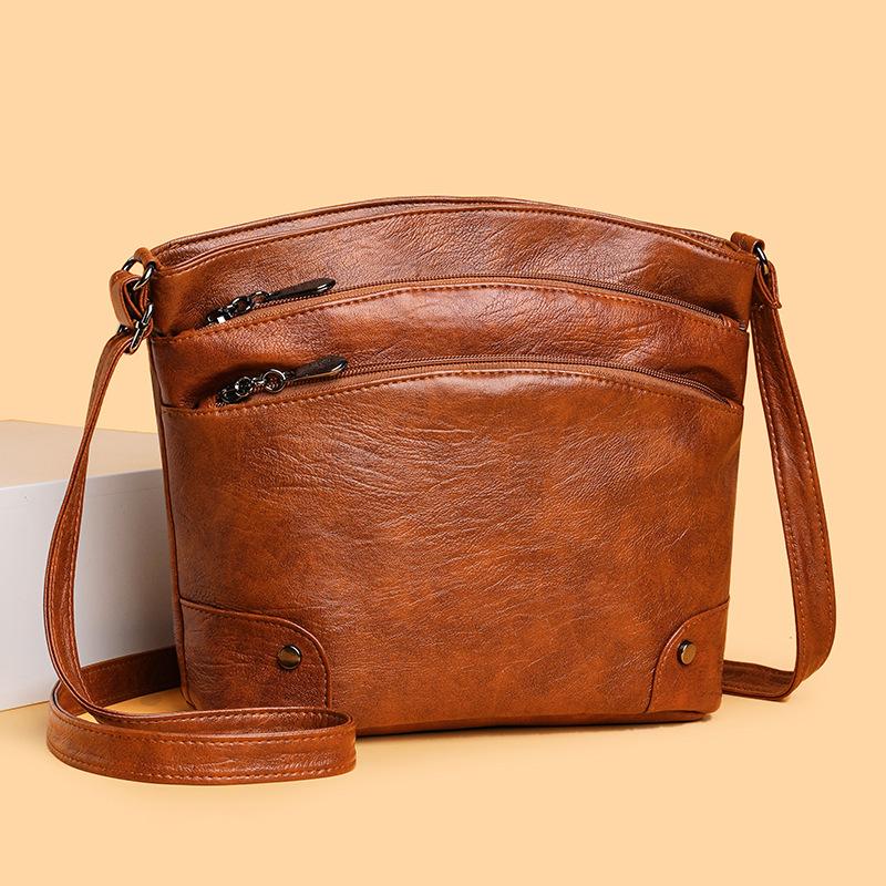 Crossbody Large-capacity Bucket Bag Retro and High-end Ladies' Single-shoulder Bag Middle-aged Mom's Bag