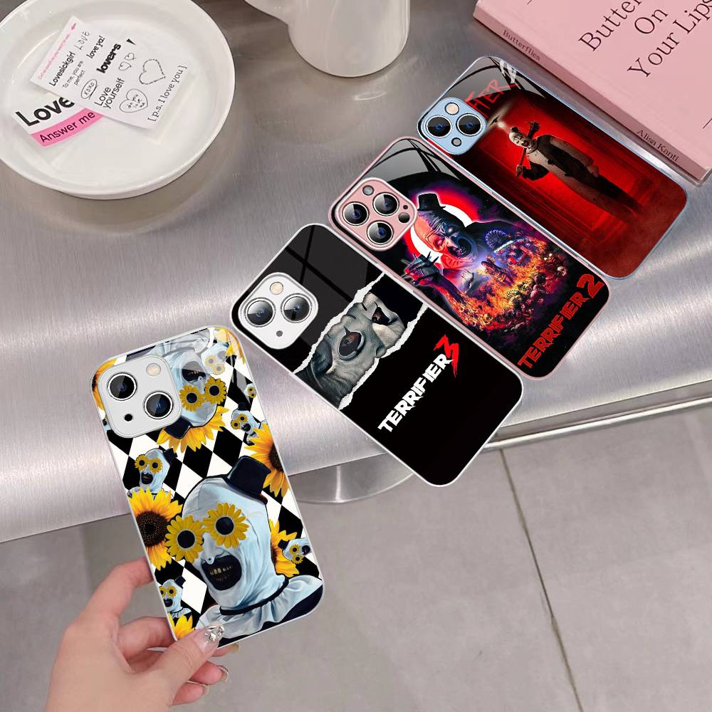 Popular Horror Movie T-Terrifier Tempered Glass For Iphone 14 13 12 11 Pro Mini XS MAX 14Plus X XS XR Cover