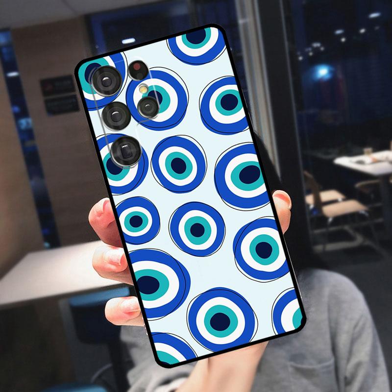 Evil Eye Lucky Eye Blue Cover For Samsung Galaxy S25 S24 S21 S22 S23 Ultra S9 S10 Plus S24 FE S21 FE Phone Case