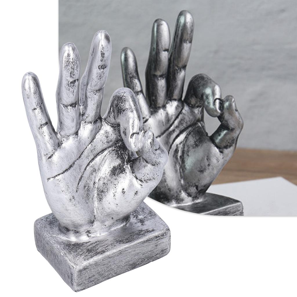Harz Finger Statue OK Skulptur Schreibtischornamente Haus Retro Dekoration