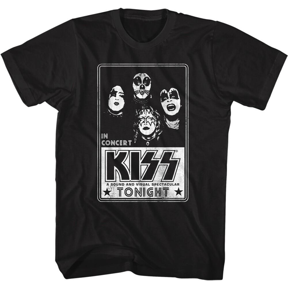 Kiss In Concert Tonight Adult T Shirt Metal Music Band Merch Unisex T-Shirt M