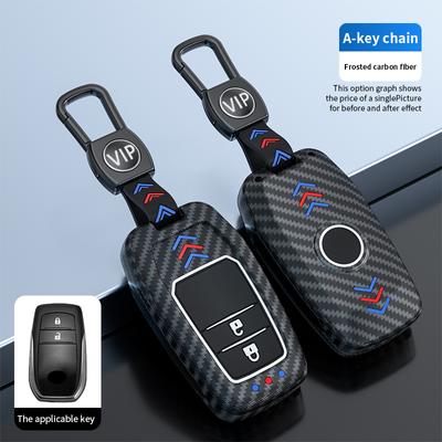 Carbon Fiber Pattern Car Key Case Cover Fob for Toyota CHR Hilux Fortuner Land Cruiser 200 Camry Corolla Crown RAV4 Highland