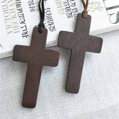Wood for Cross Pendants Necklace Natural Wooden Christian Crosses Suitable for Men Women Crafts Jewelry Projects Decorat