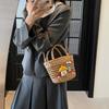 Weaving Small Fresh Hand Carry Straw Bag Sweet Wind Seaside Vacation Crossbody Beach Bag Girl