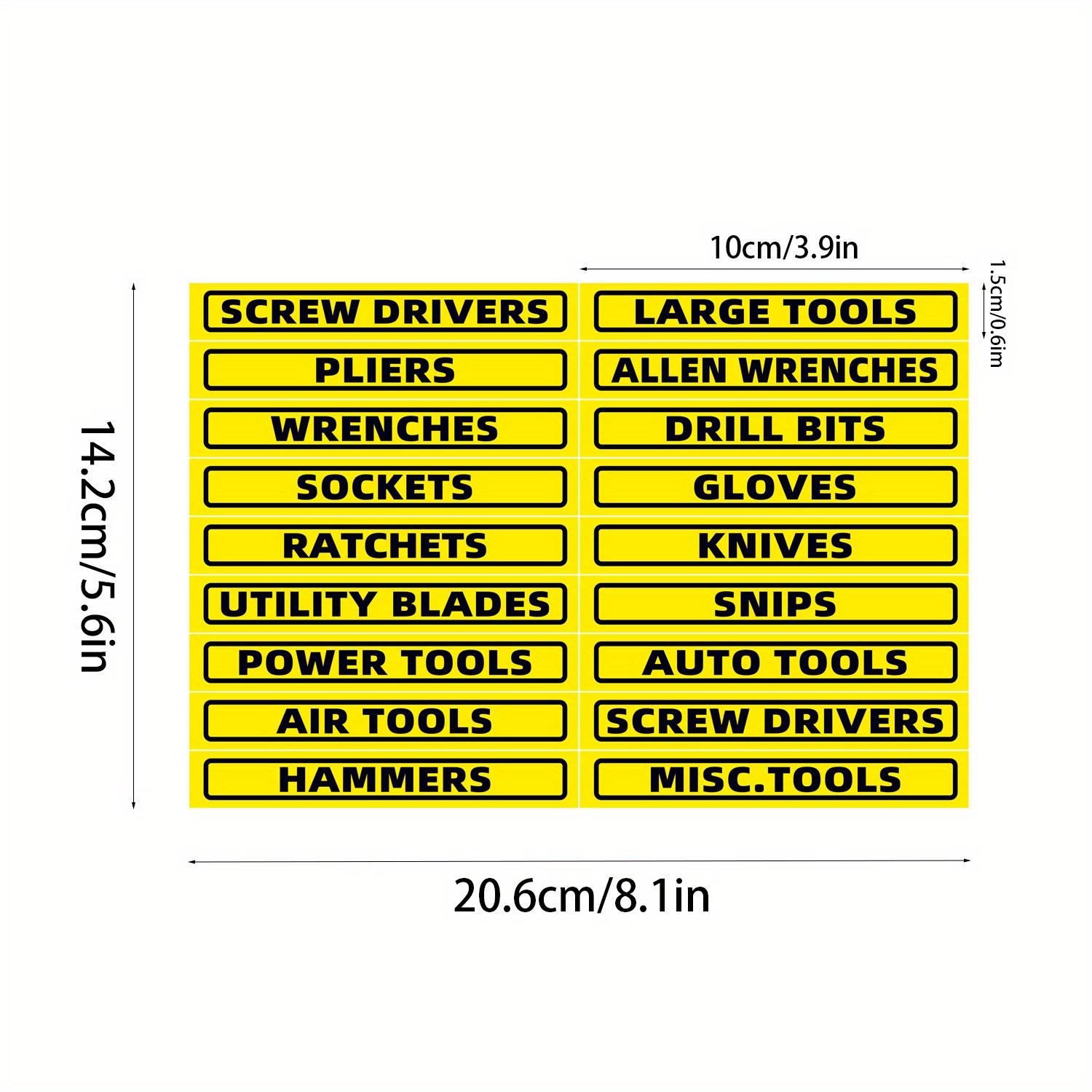 

28PCS Universal Toolbox Set Labels Motorcycle Toolbox Organizer Decorative Waterproof Stickers for Efficient Tool Identification (as the picture,20.6x14.2CM)