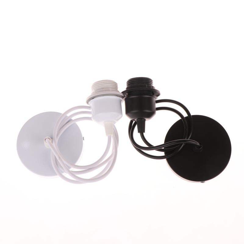 1 Set Nordic Half Teeth Lampshade Base Vintage E27 Hanging Lamp Holders With 0.8/1/1.2/1.5M Cable Ceiling Lamp Holder Socket