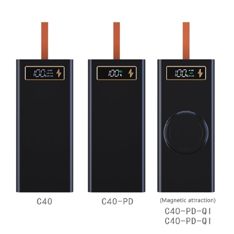 DIY 40x18650 Power Storage Box, DIY Power Case Box with LED Lights Case Support PD Charging/Wireless Charging Functions