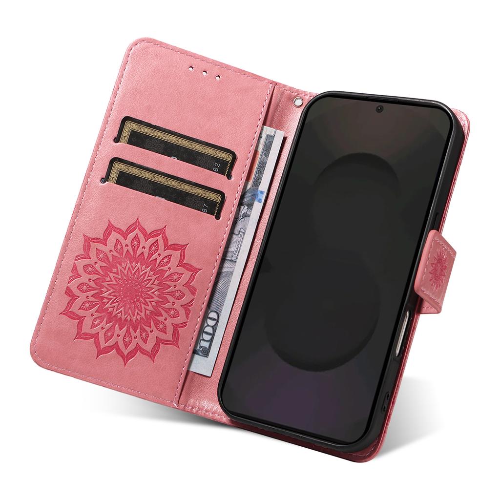 For Samsung Galaxy S25 FE Leather Wallet Case Sunflower Imprinted Phone Cover