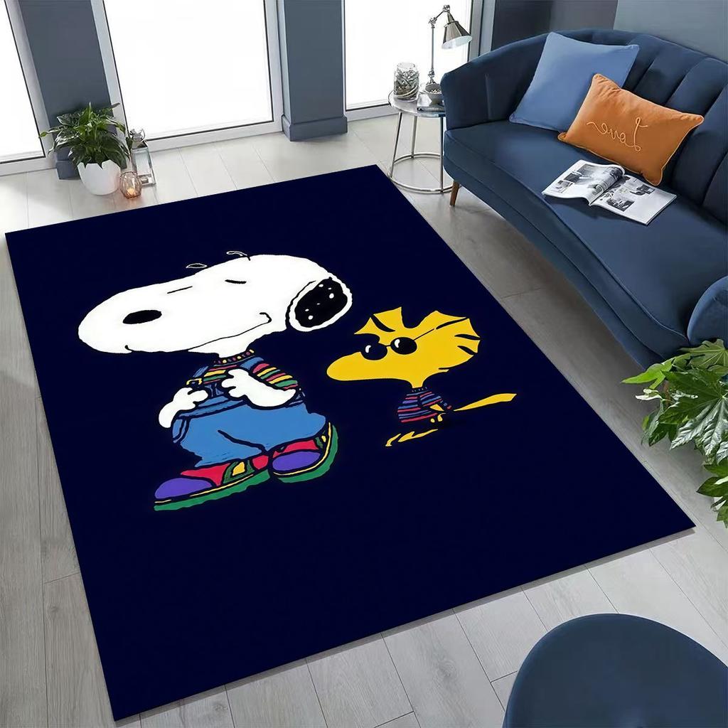 3D Cute Snoopy Dog Peanuts Art Cartoon Art Rug for Bedroom Living Room Sofa Home Doormat Decor, Large Kids Non-slip Floor Mat