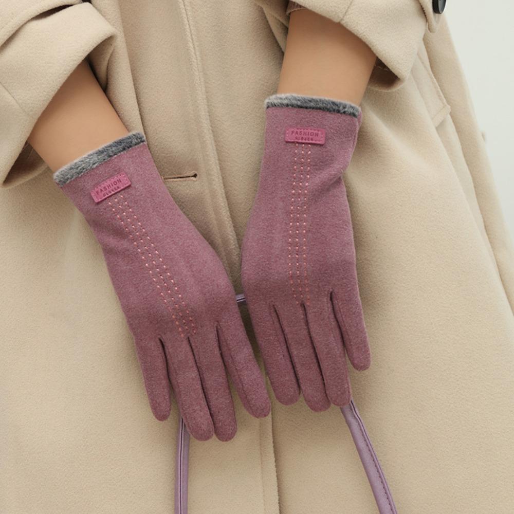 Keep Warm Gloves Solid Color Women Mittens Simple Winter Velvet Gloves Winter