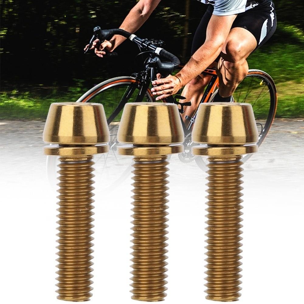 3PCS Titanium Alloy Bike  Stem Bolts Hex Tapered Head Bicycle Disc Brake Screws  Bike Maintenance