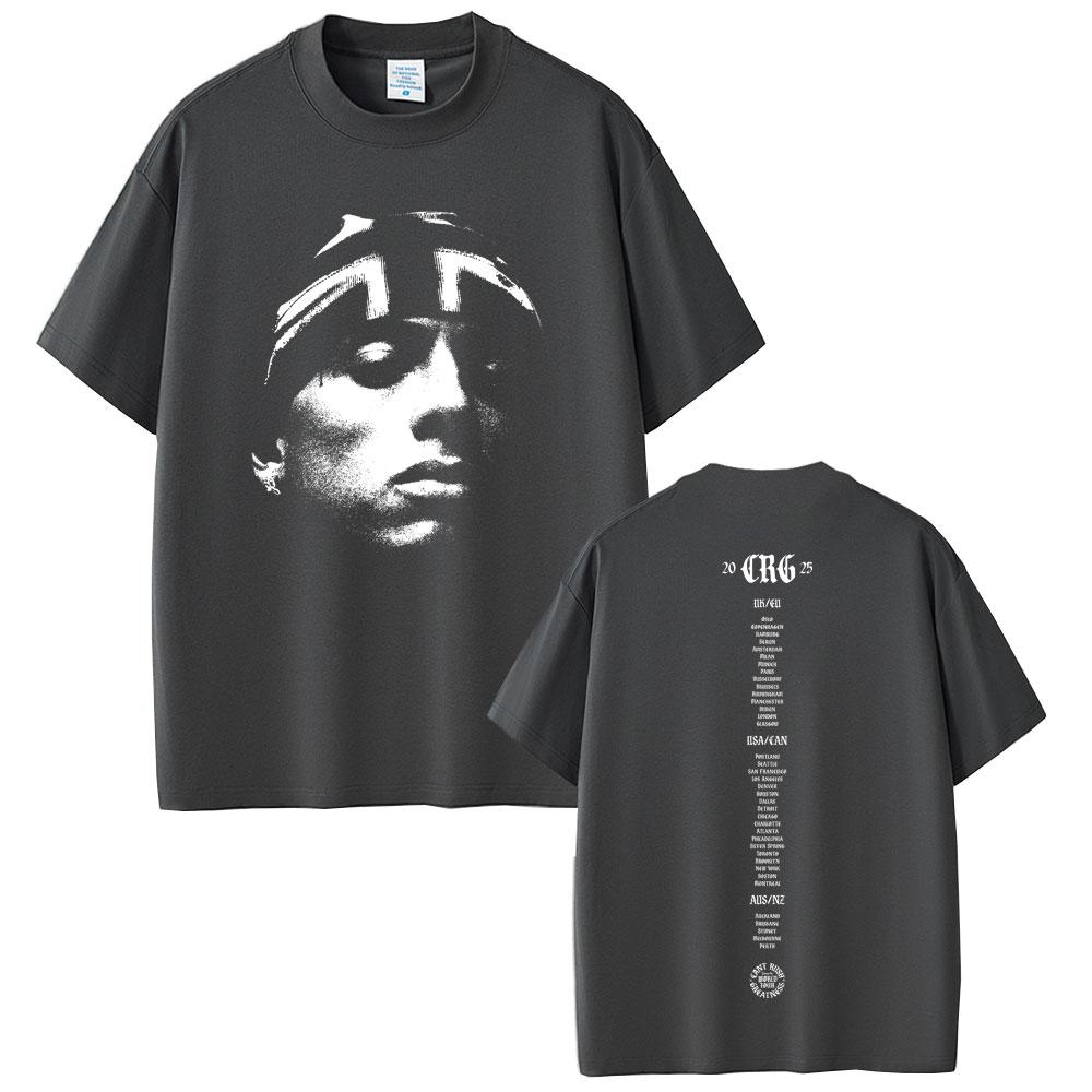 Rapper Central Cee Face Graphic T Shirt CANT RUSH GREATNESS World Tour 2025 Tshirt Unisex Women Hip Hop Fashion Oversized Tshirt