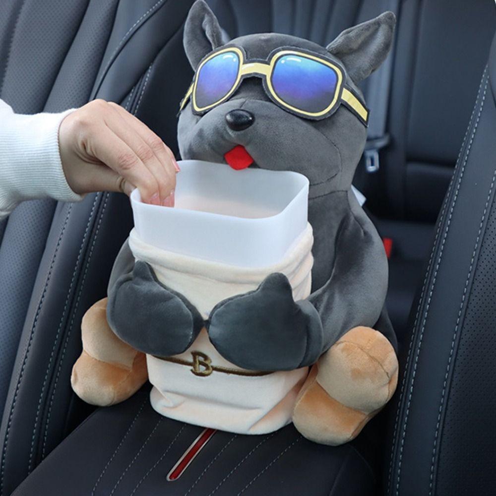 

Mounted Car Trash Can Plush Doll Tissue Storage Cartoon Automotive Interior Car