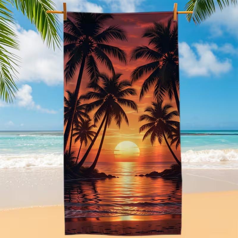 Beach Theme Beach Towel Starfish Shell Printing Microfiber Quick Drying Absorbent Large Bath Towel 50x100