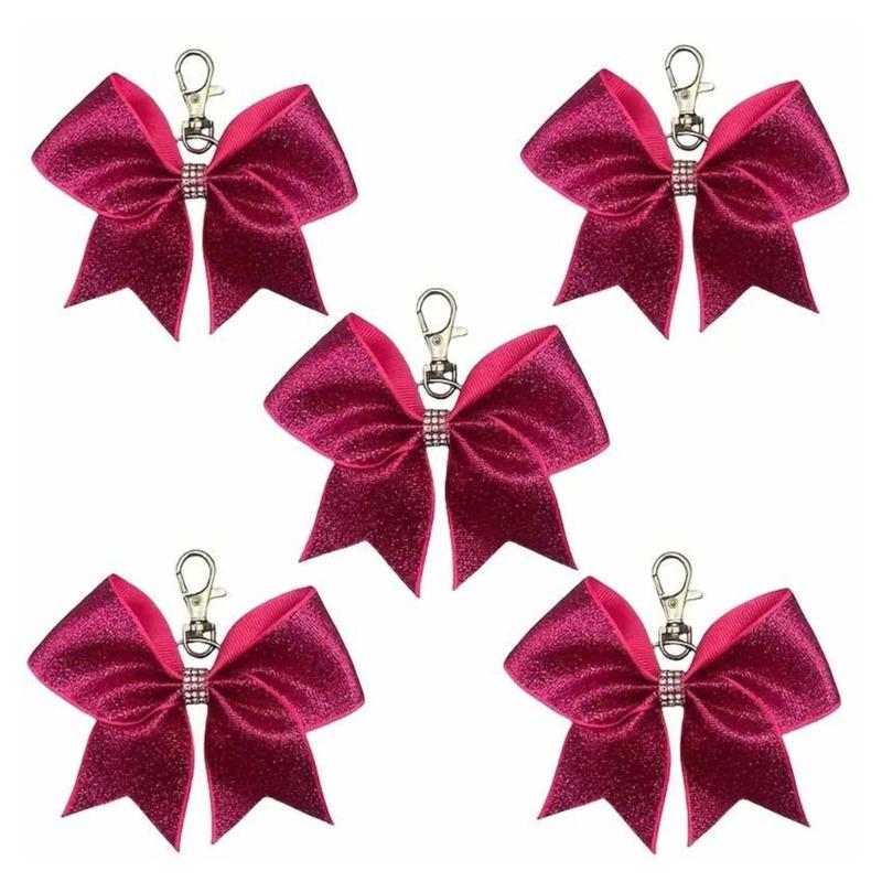 Shining Leather Bowknot Keychain Pendant Featuring Secure Hook For Organized Key Carrying And Stylish Enhancement