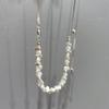 Niche Design Broken Silver Special-Shaped Pearl Splicing Necklace Female Cold Wind Simple Versatile Pull-Out Collarbone Chain