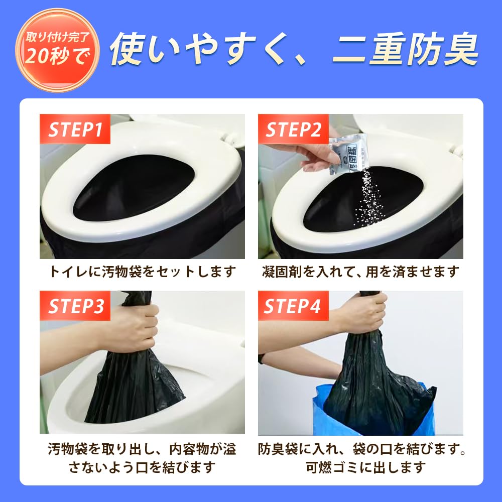 by a disaster prevention Portable toilet for 50 disaster prevention deodorizing and with for use in emergencies such as water and traffic disaster