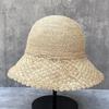 Lafite Straw Fan Flower Hollow Straw Hat Women'S Summer Vacation Leisure Big Edge Beach Hat Foldable Sun Hat