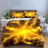 Yellow lightning bolt pattern. Bedding sets Duvet cover sets Duvet covers Pillowcases(1 * Duvet Cover 2 * Pillowcases, without duvet insert)