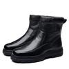 Natural Cow Leather Men Winter Boots Warm Non-Slip Genuine Leather Snow Boots Brand Cotton Shoes For Men