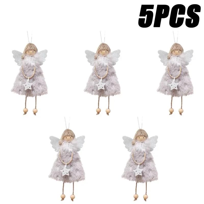 Christmas Hanging Angel Doll Pendant Plush Angel Ornaments Xmas Tree Decors for Wedding Birthday Party New Year Holiday Decor