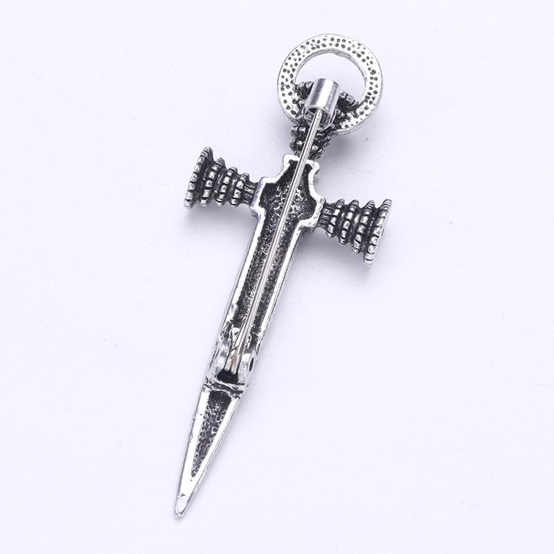 Blucome Vintage Sword-shaped Black Brooch Pins Women Brooch for Coat Suit Lapel Pins New Year Gift