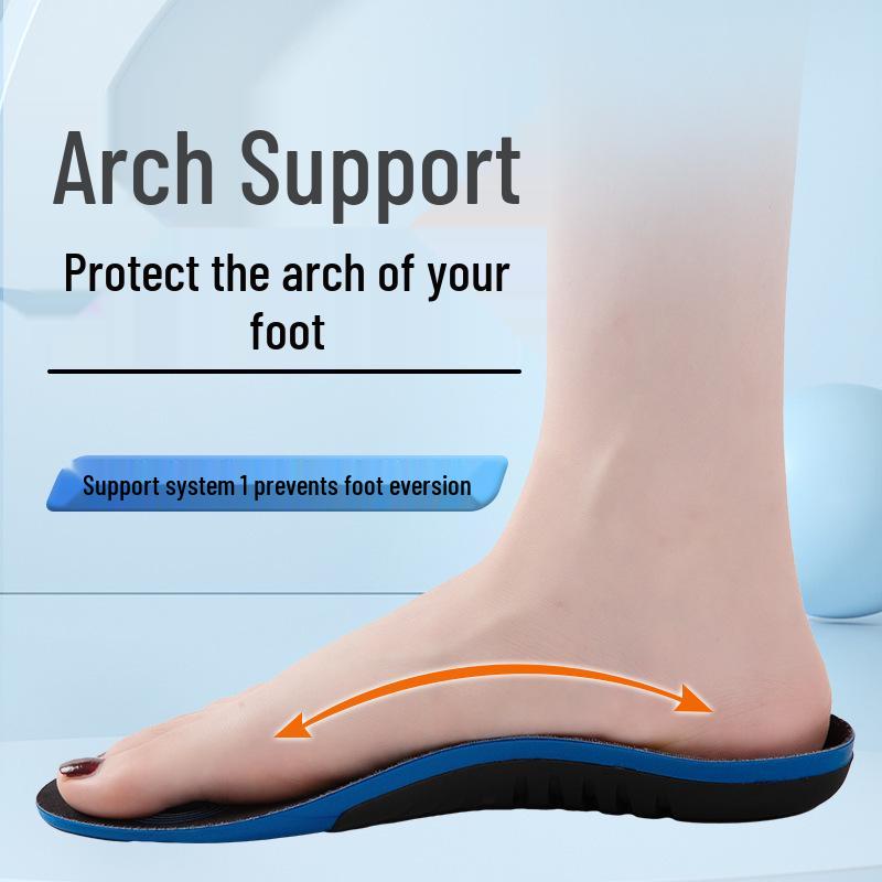 Men's & Women's Arch Support Insoles: Flat Foot Correction, Shock Absorption, & Leg Shape Support for Students & Athletes