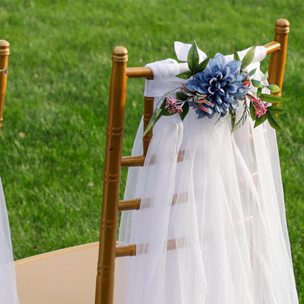 Wedding Chair Flower Decoration Artificial Flower Arrangement For Wedding Party Chair Back Banquet Chair Decoration