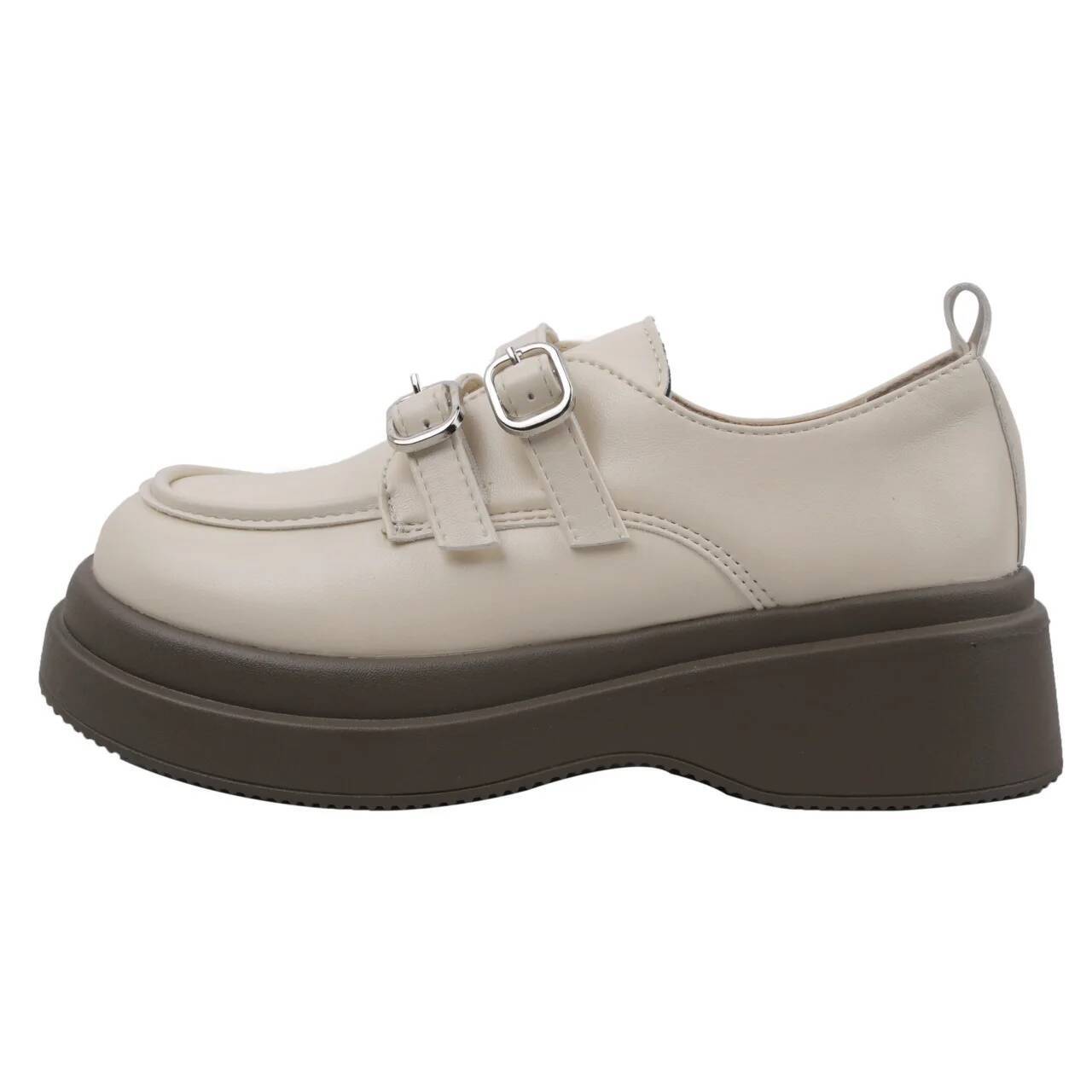 

Женские кожаные туфли лоферы Весна Новинка! Женские туфли Мэри Джейн на платформе в корейском стиле, на толстой подошве, с застежкой, на низком каблуке, кожаные 40