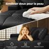 Left Corner Sofa 263x171x 59cm 4 Seats, Free Combination, Without Assembly L-shaped Sofa with Chaise Longue Black In Faux Leather