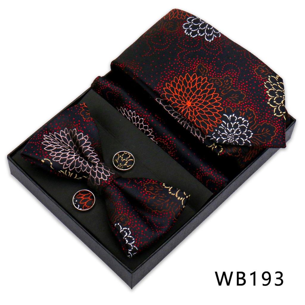 Men's Silk Bow Tie & Pocket Square Gift Set - Business & Wedding