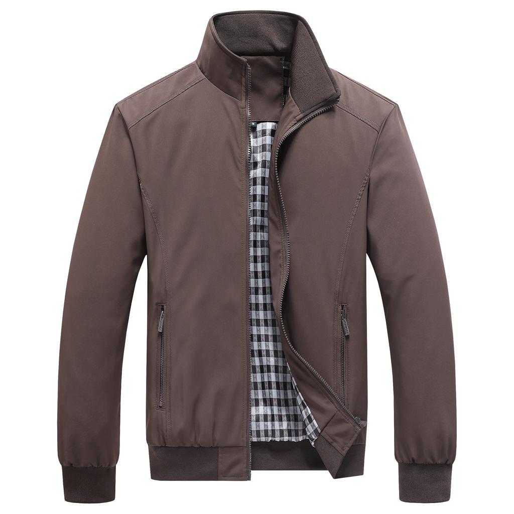 Spring Autumn Thin Casual Jacket Solid Fashion Slim Bomber Jackets Men Stand Collar Baseball Jackets Men's Coat