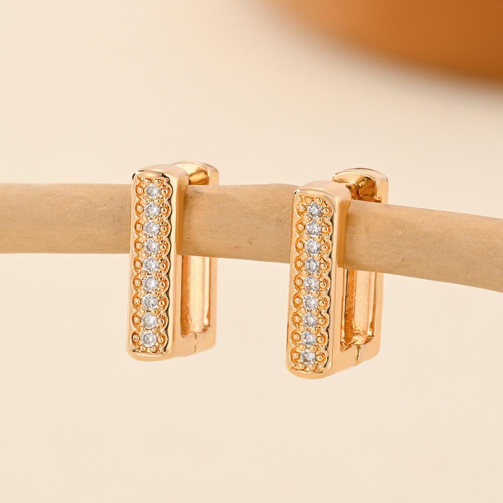 Gold Multi-Style Zircon Hoop Earrings for Women