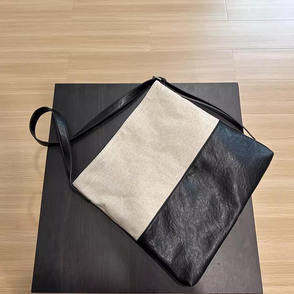 

Сумка-тоут в японском стиле, контрастного цвета, с ощущением высокого класса, лоскутное шитье из льна, большой вместимости, сумка-ведро через плечо, хозяйственная сумка, сумка для отдыха Pack of 1