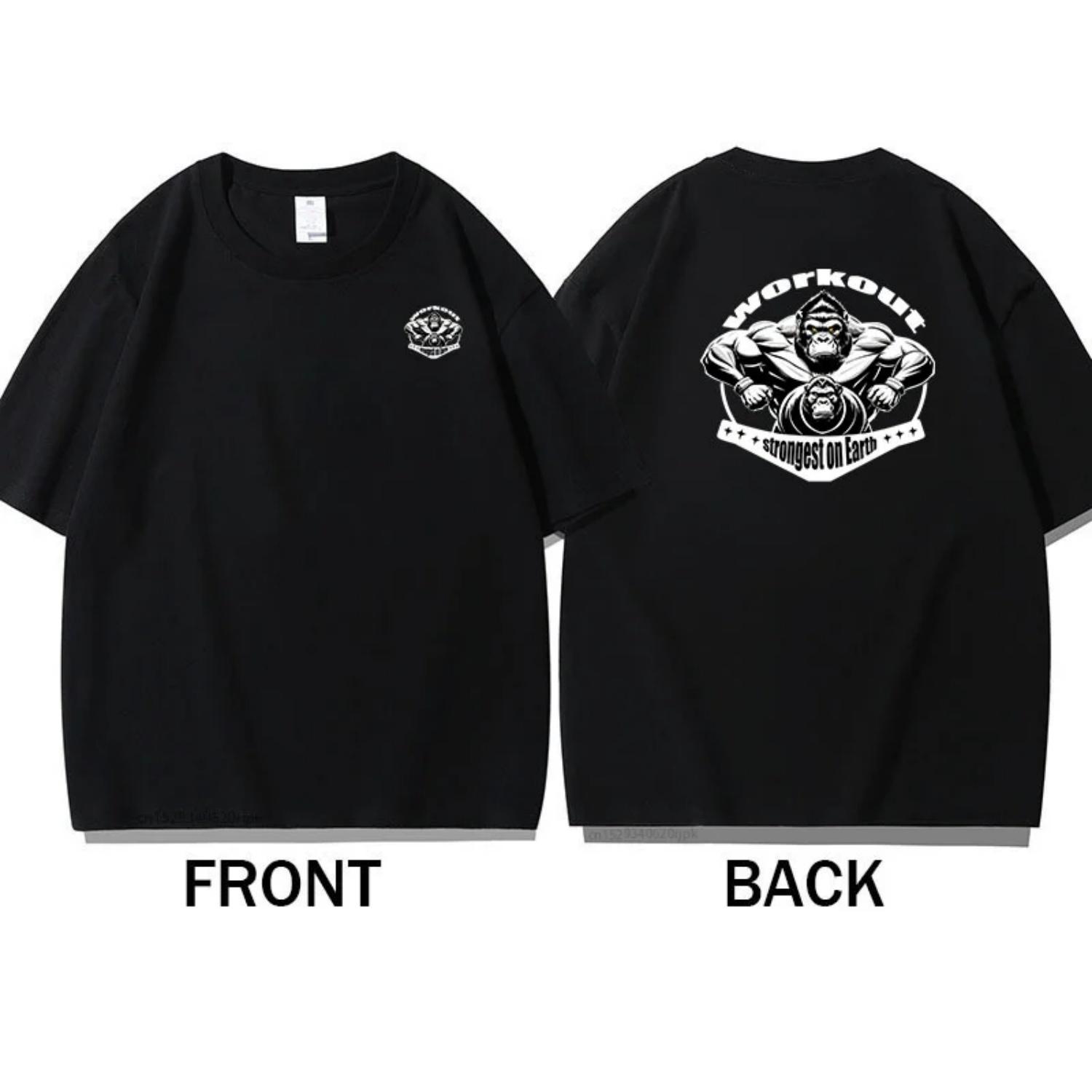 

Gorilla Cotton TShirt Casual Streetwear Retro Athletic Style Men Cotton TShirt Summer Short Sleeve S чёрный