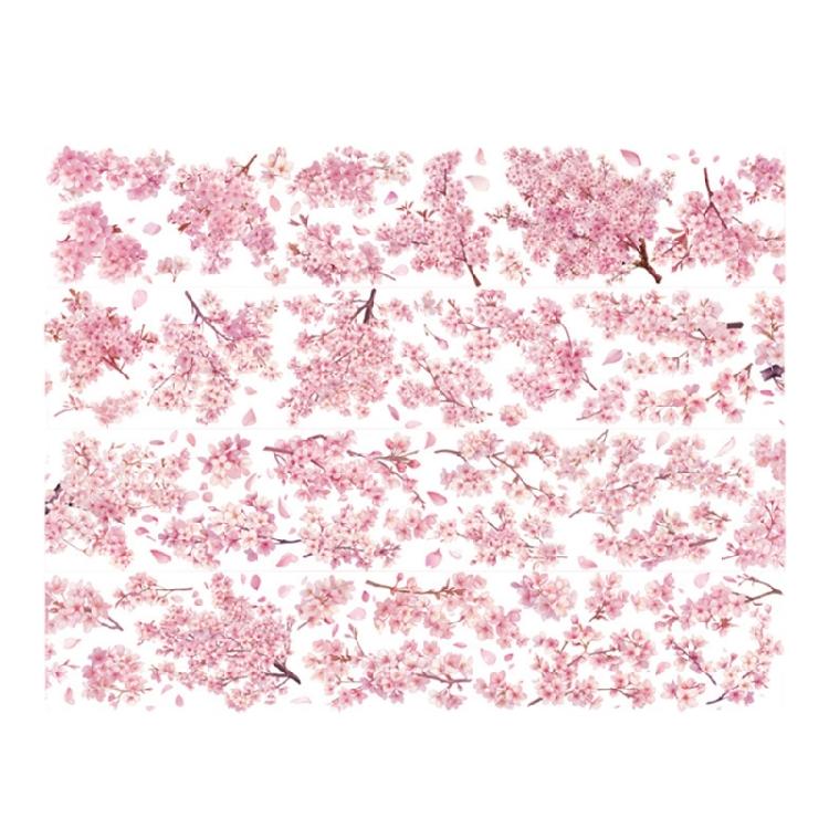 Flower Decorative Tape Water Resistant PET Tape Aesthetic Scrapbooking Tape for Journal Photo Album Planner Wrapping