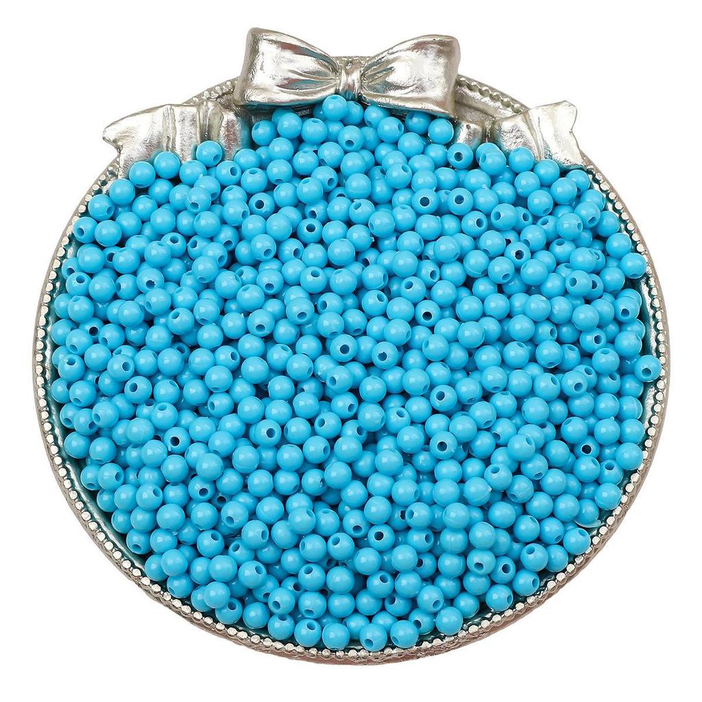 4 mm große, runde Acrylperlen in Volltonfarbe für handgefertigten DIY-Schmuck, Armbänder und Halsketten.