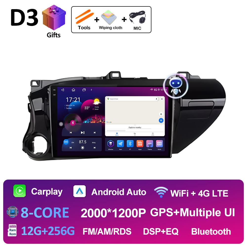 Intelligent System GPS Navigation For Toyota Hilux 2016 2017 2018 Car Multimedia Video Radio Player DSP Stereo QLED IPS Screen